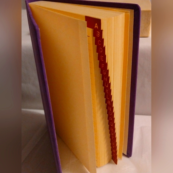 RARE & RETRO GIGLIO D' ORO PURPLE NUBUCK HANDCRAFTED ADDRESS/PASSWORD BOOK (NWT) - Picture 5 of 10